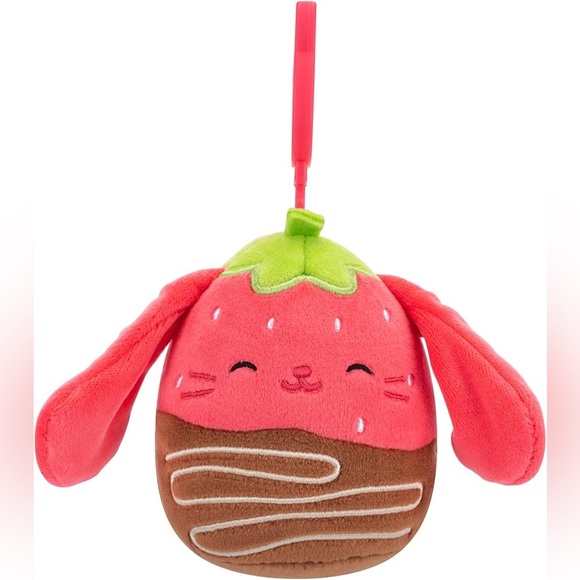 Gunda Chocolate covered strawberry bunny Easter 2025 squismallows plush keychain - Picture 1 of 8